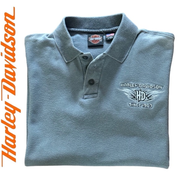 NEW Harley Davidson Embroidered Polo Shirt Size Large - Picture 1 of 11